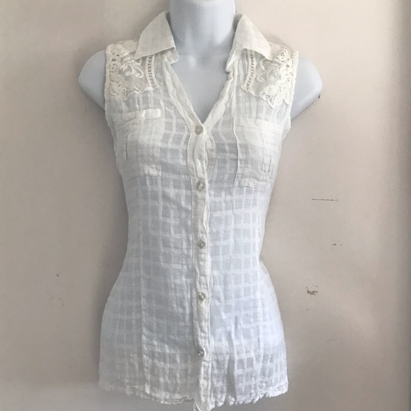 Love Potion Tops - LovePotion Lace details Cotton Blouse Lightweight